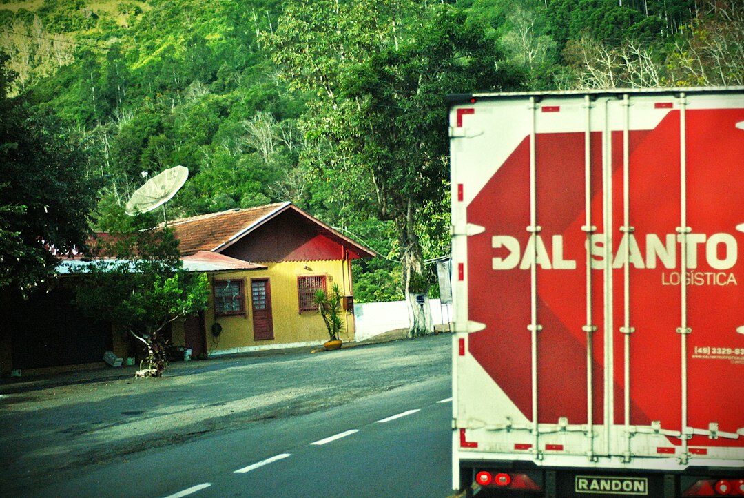 Outside broadcast van with satellite equipment on location